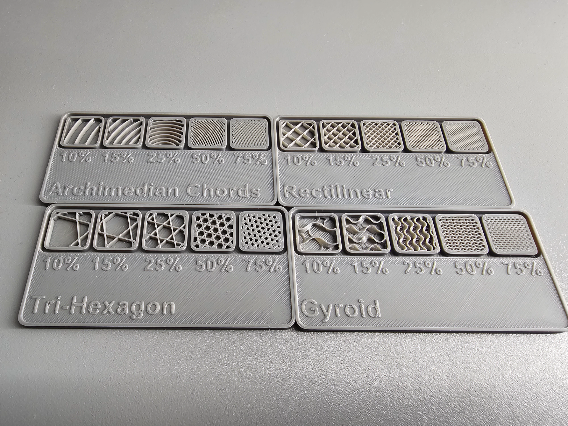Filament Infill Swatches