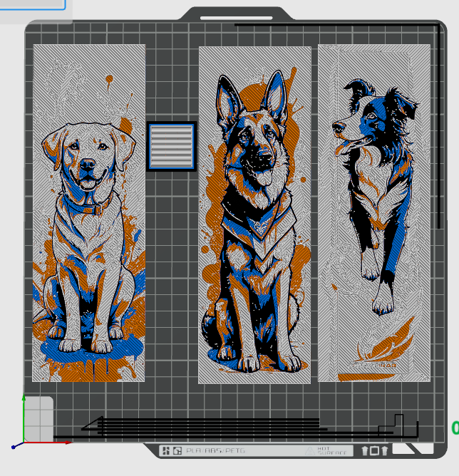 Set of 3 Bookmarks with Adorable Dogs - German Shepherd, Australian Shepherd and Golden Retriever