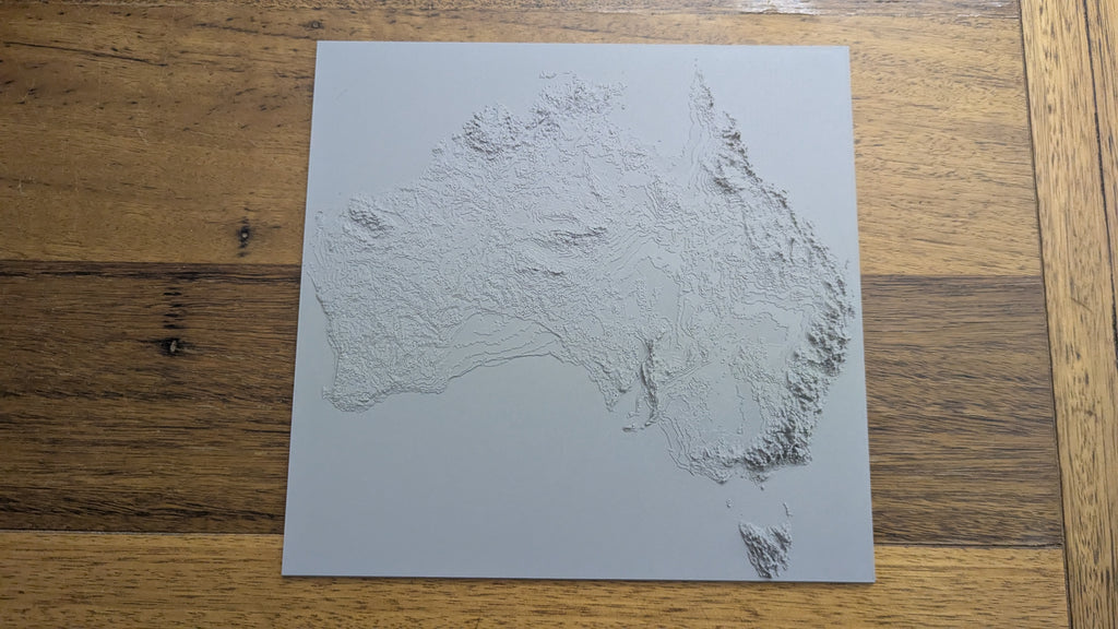 Australia with 100x vertical exaggeration