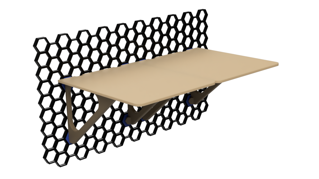 Large simple flat Shelf for Honeycomb Storage Wall