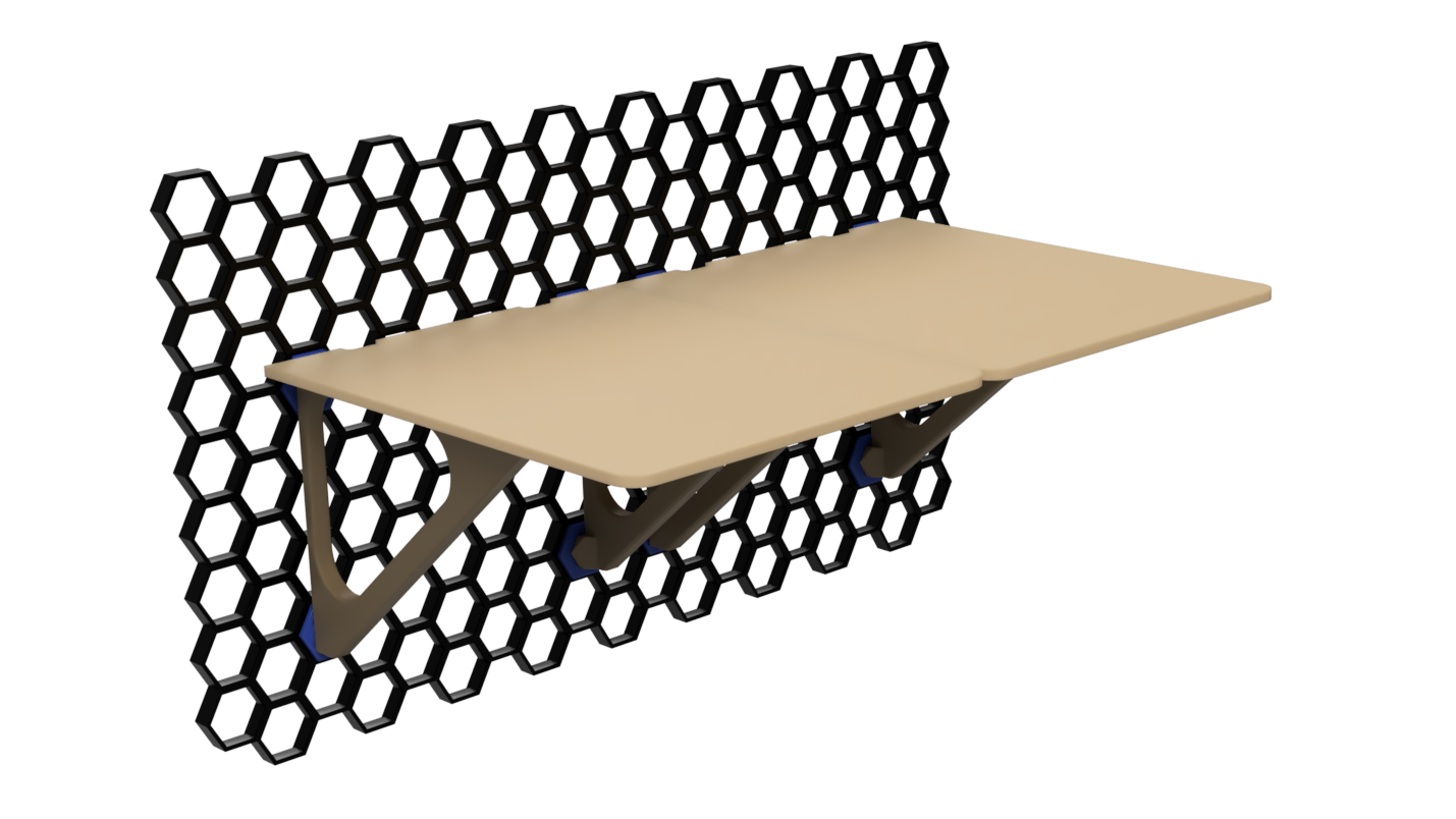 Large simple flat Shelf for Honeycomb Storage Wall