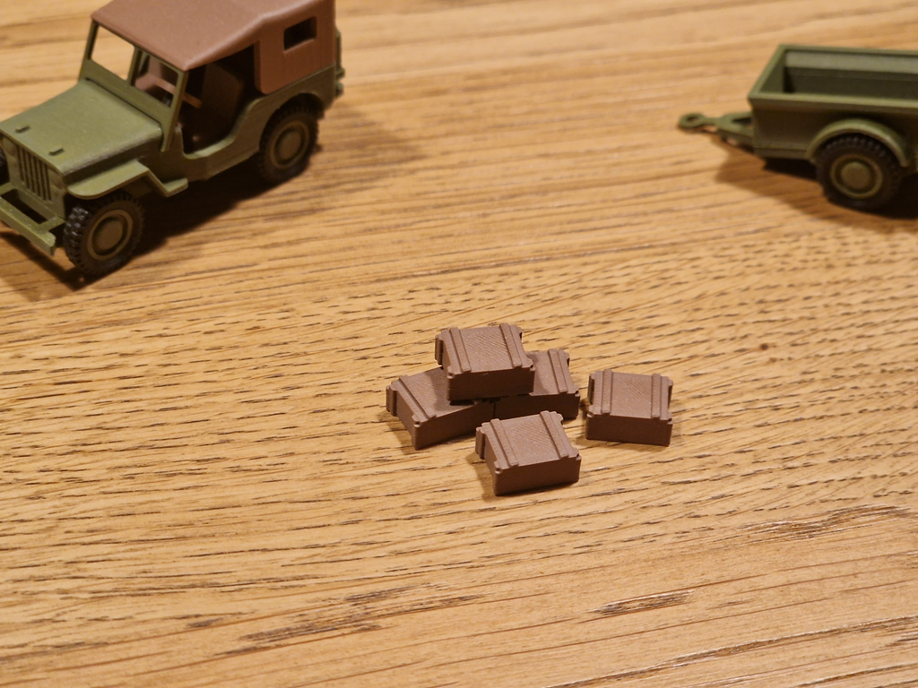 Tiny Ammo Crates for Jeep Kit Card with Trailer