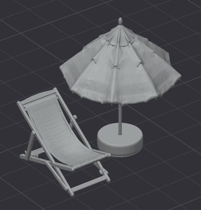 Beach Vibe Set – Miniature Deck Chair & Umbrella