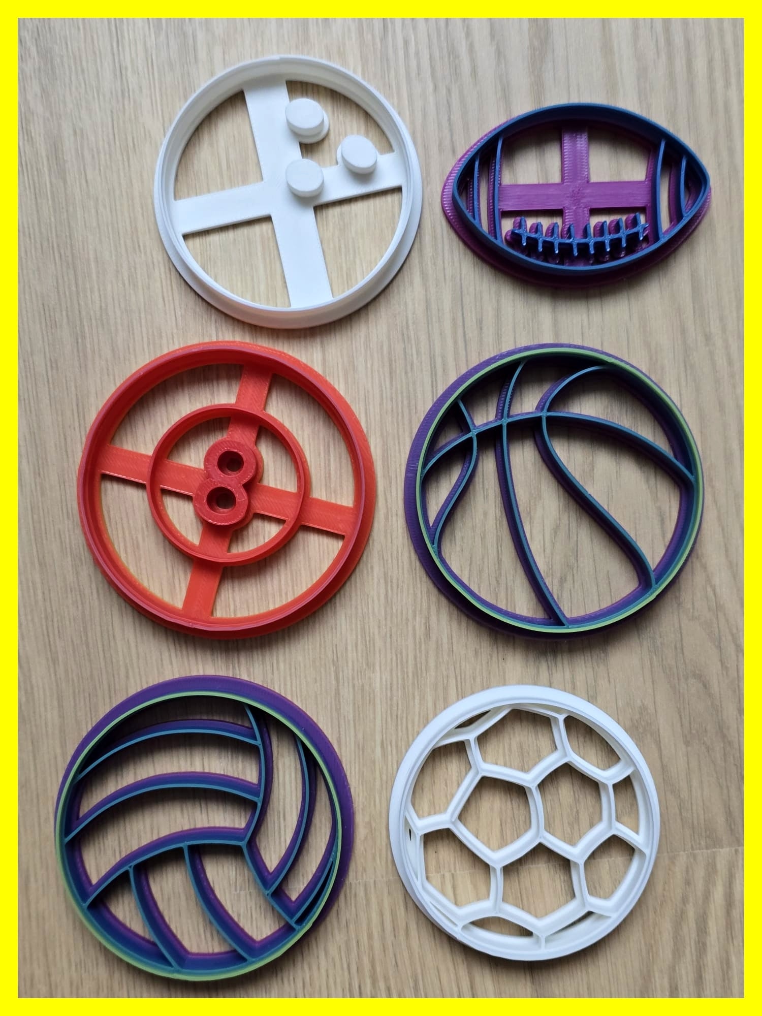 Sports Pack 2 Balls Cookie Cutter Playdoh Stamp