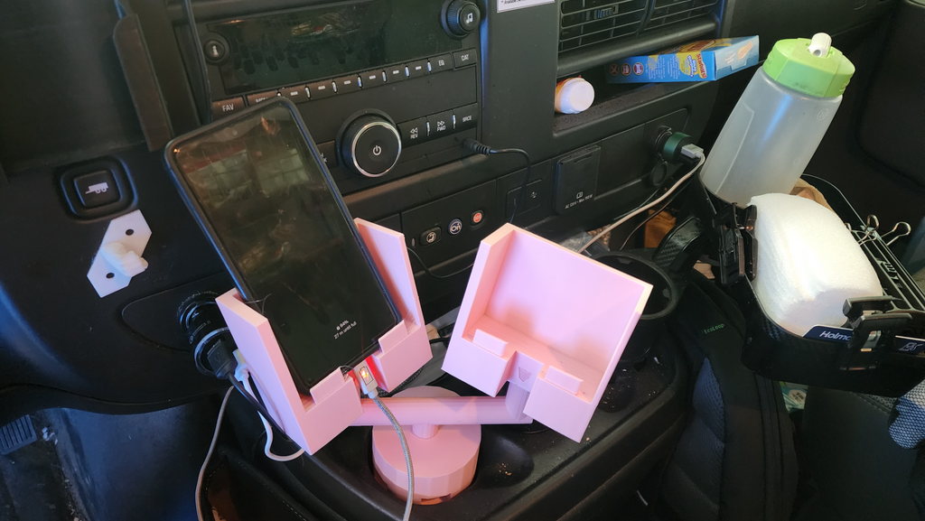 Dual Cup Phone Holder Car