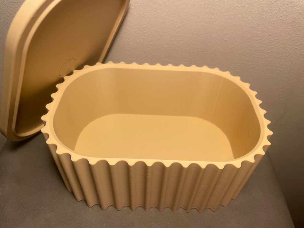 Ribbed Container With Lid For Storing Essentials
