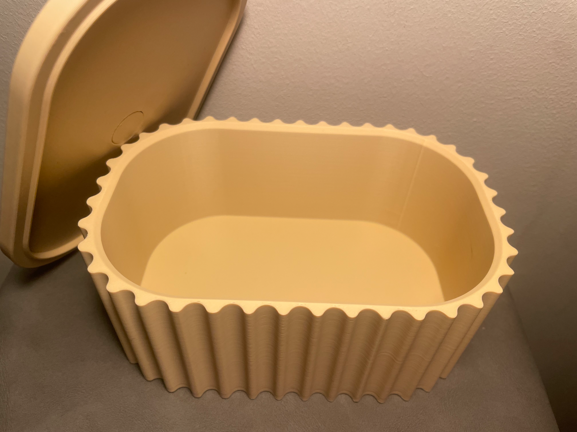 Ribbed Container With Lid For Storing Essentials