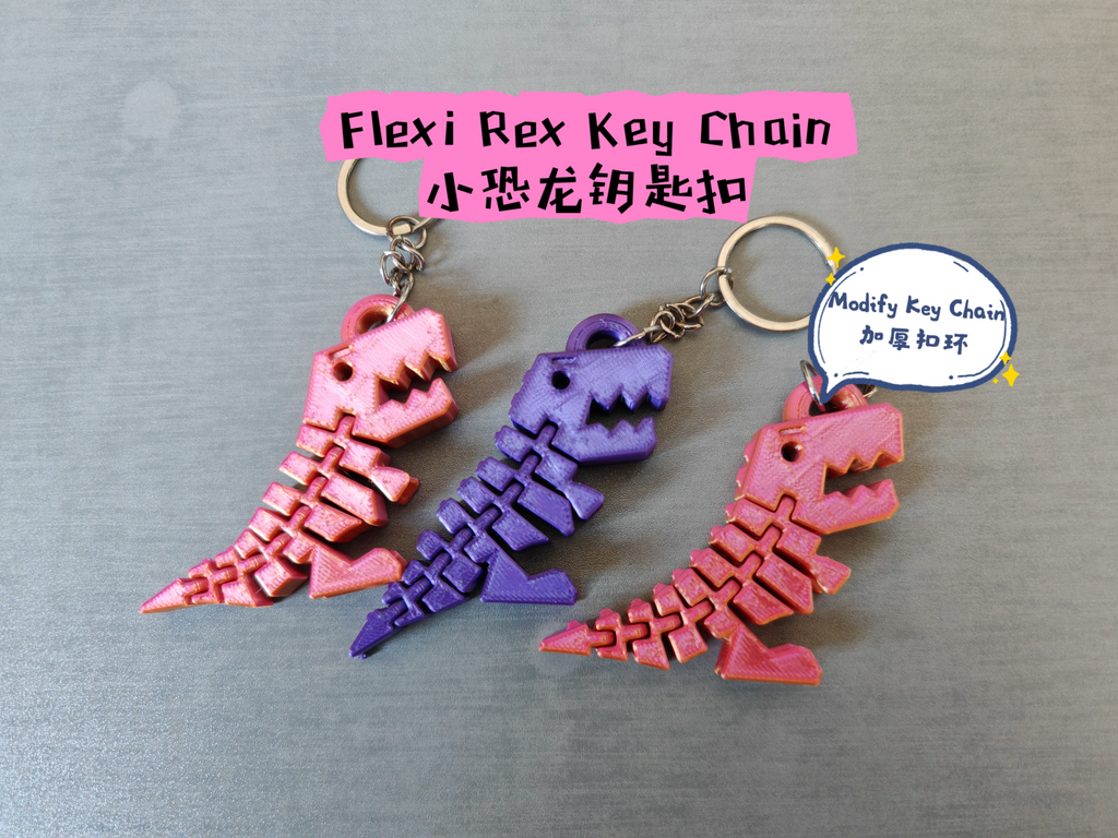 Flexi Rex KeyChain.小恐龙钥匙扣