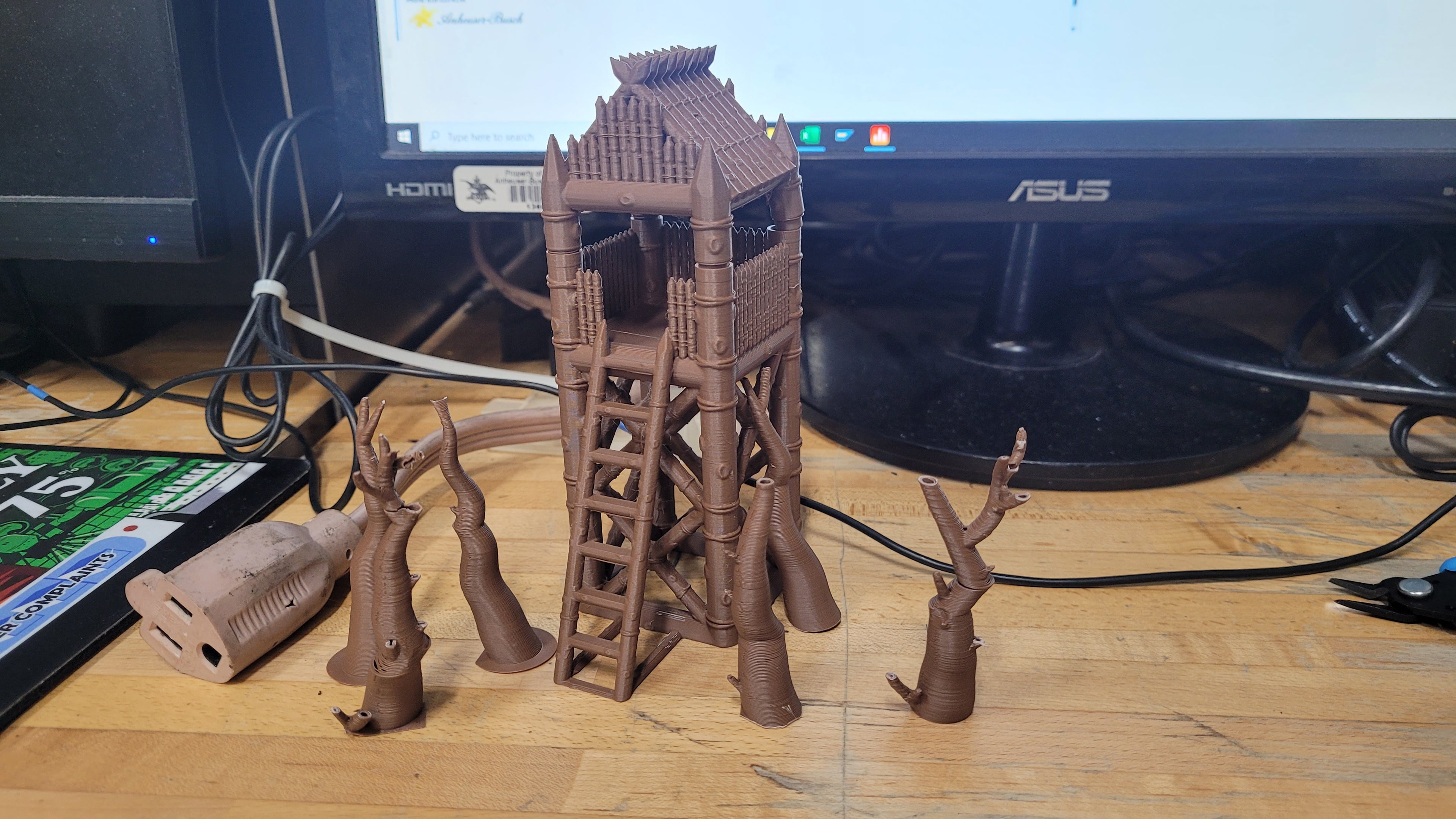 Medieval Palisade Lookout Tower - No Supports