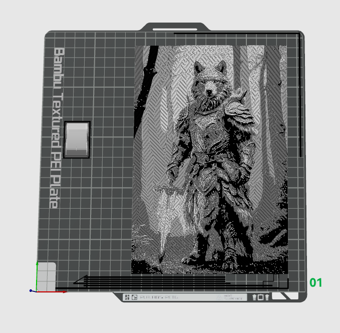 Wolf warrior in full armor - best of both worlds - Hueforge