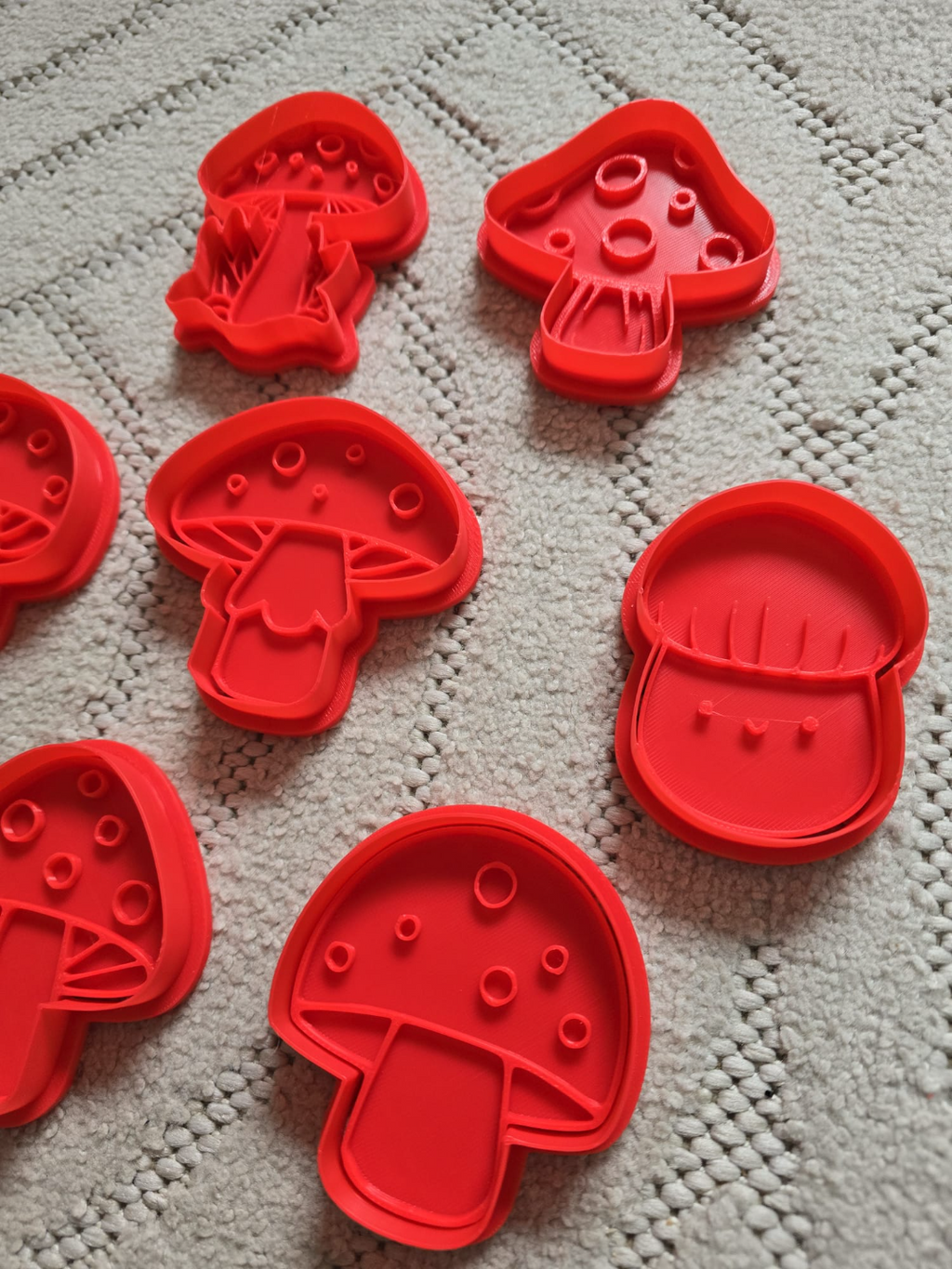 Cute Mushroom Cookie Cutter Playdoh Stamp Kawaii