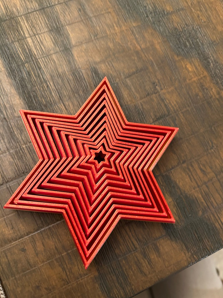 print in place 6 pointed collapsing star