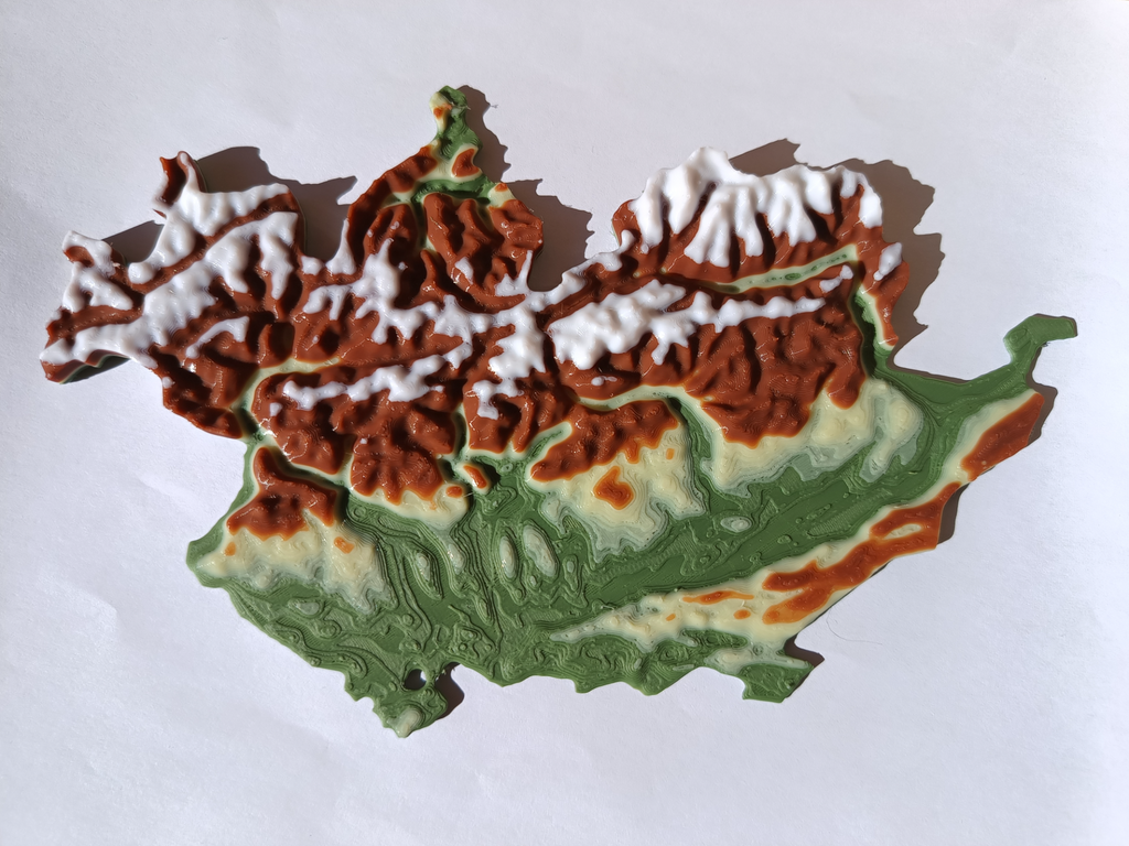 Terrain Map - Colored - Switzerland- No AMS Nedded