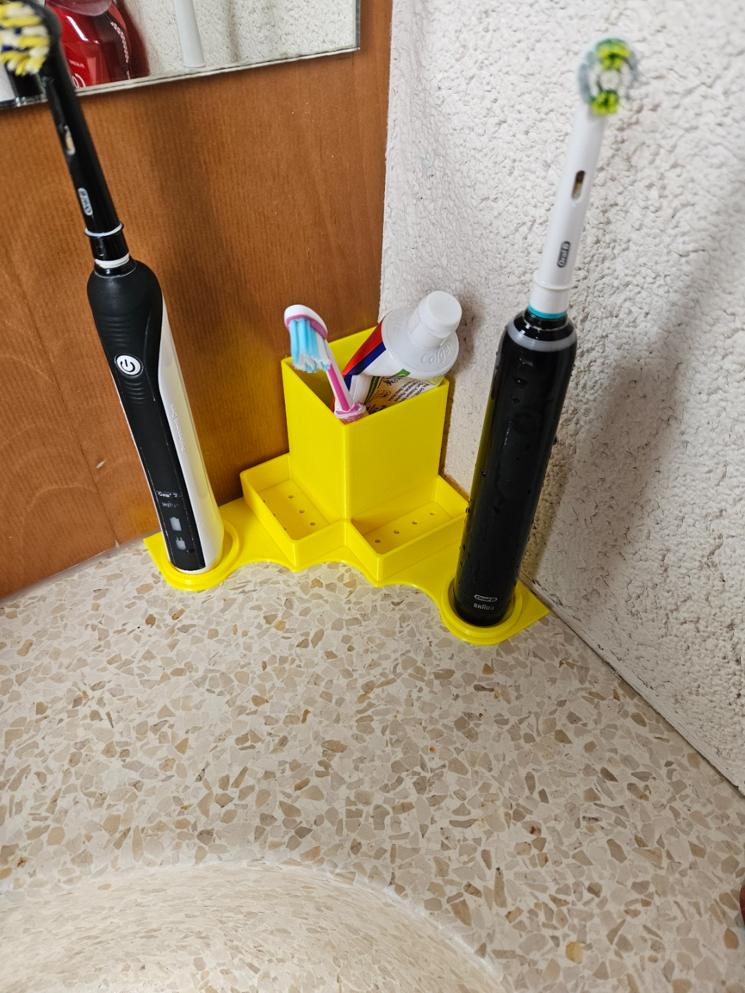 Compact Corner Toothbrush & Accessory Holder