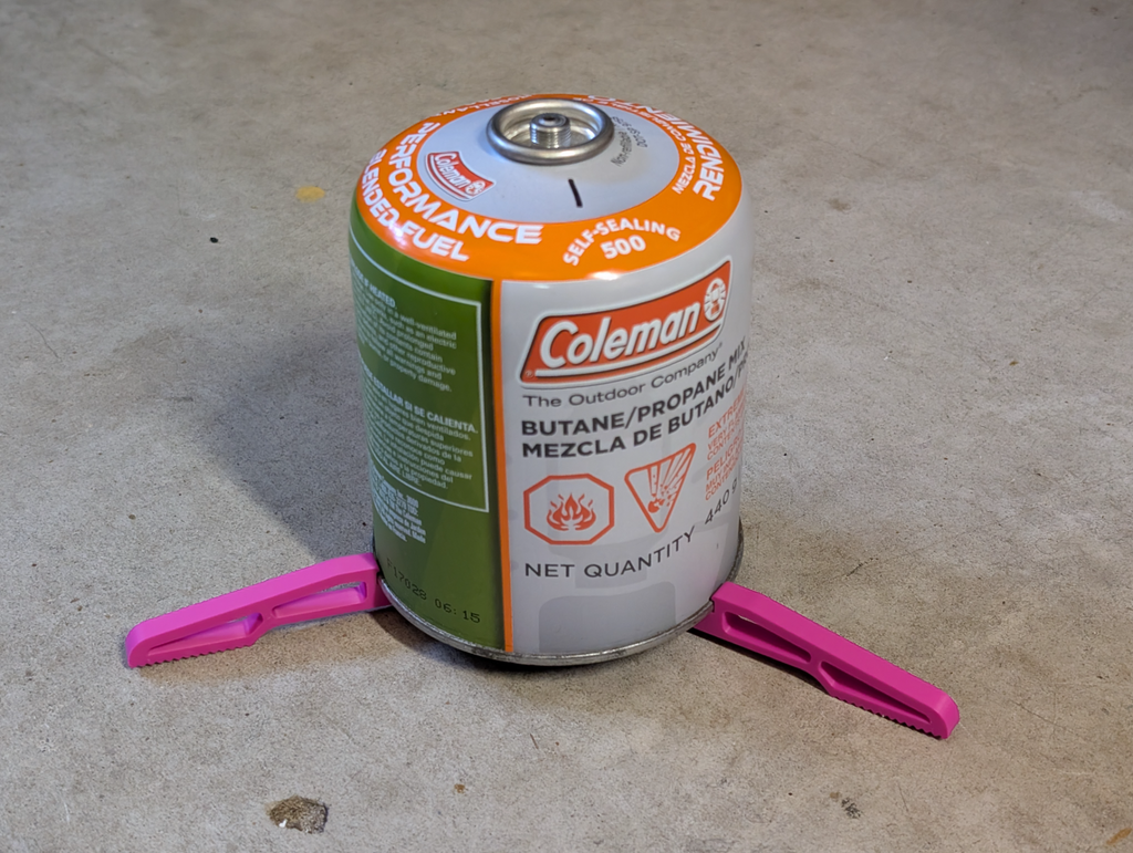 Isobutane stove collapsing stand - print in place