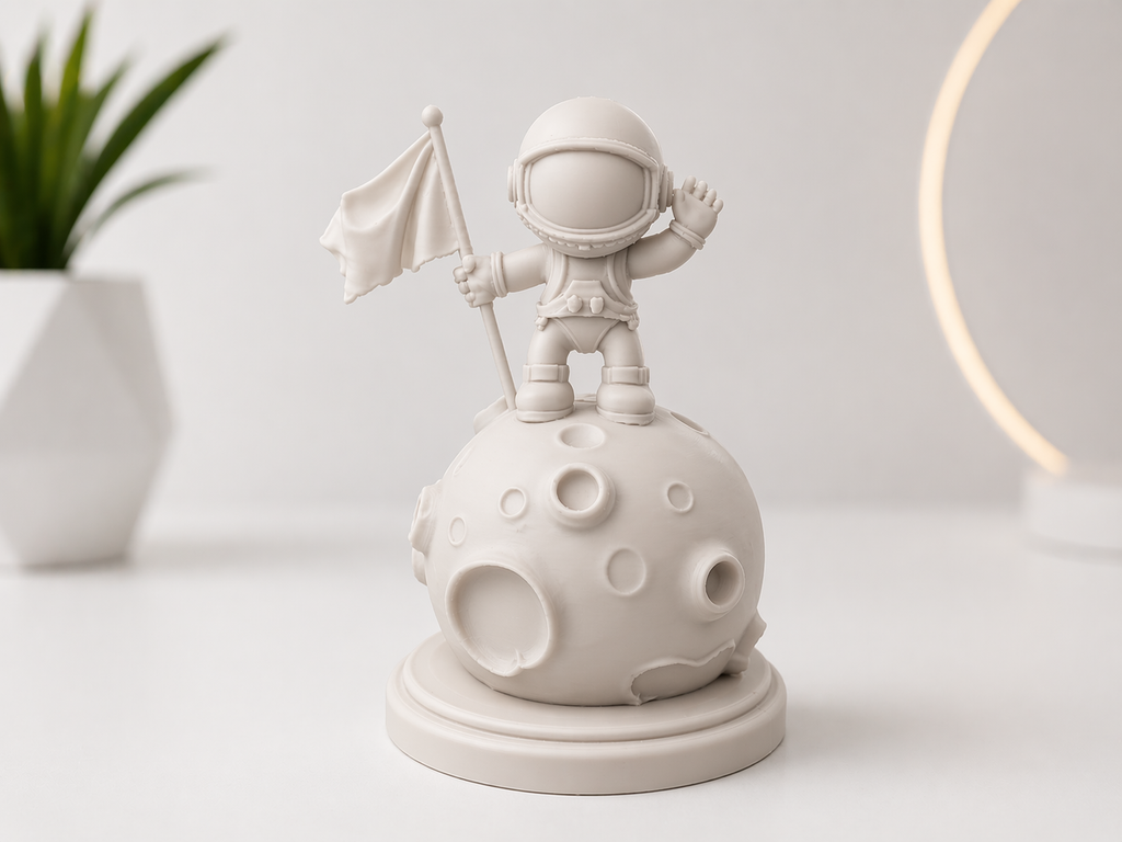 Astronaut on Moon Base – Decorative 3D Model