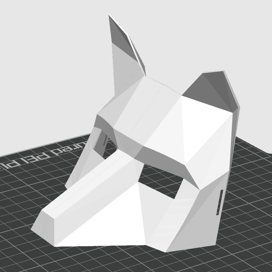 Low Poly Fox Mask with Holes for Elastic