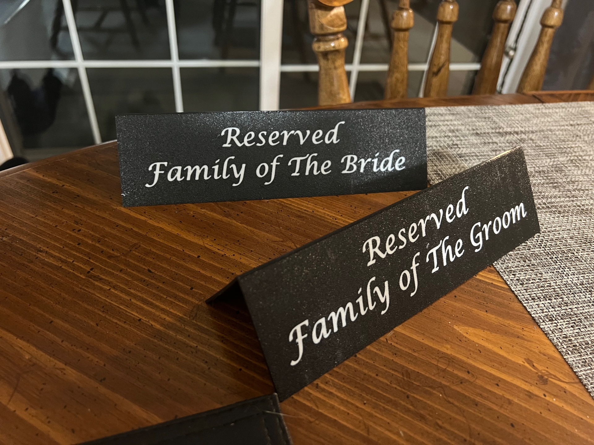 Wedding Reserved Table Signs - Bride and Groom