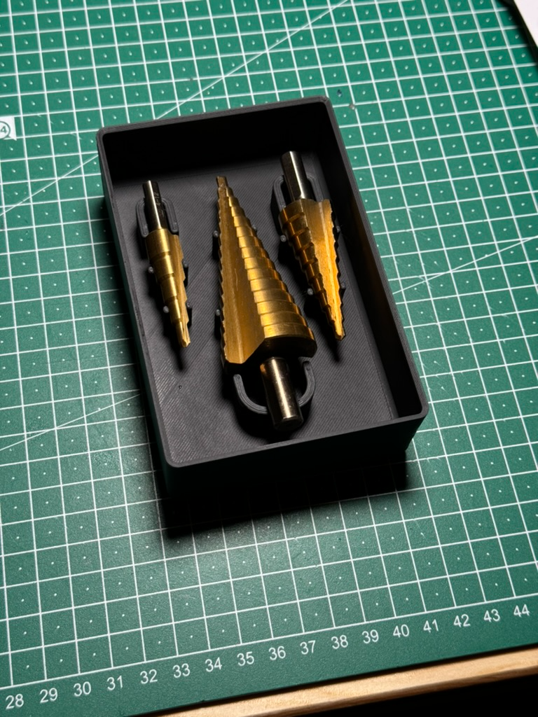 Gridfinity Step Drill Storage - Press Fit Magnet