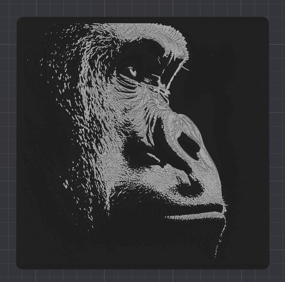 Gorilla Simple 2 Color Print (HueForge)