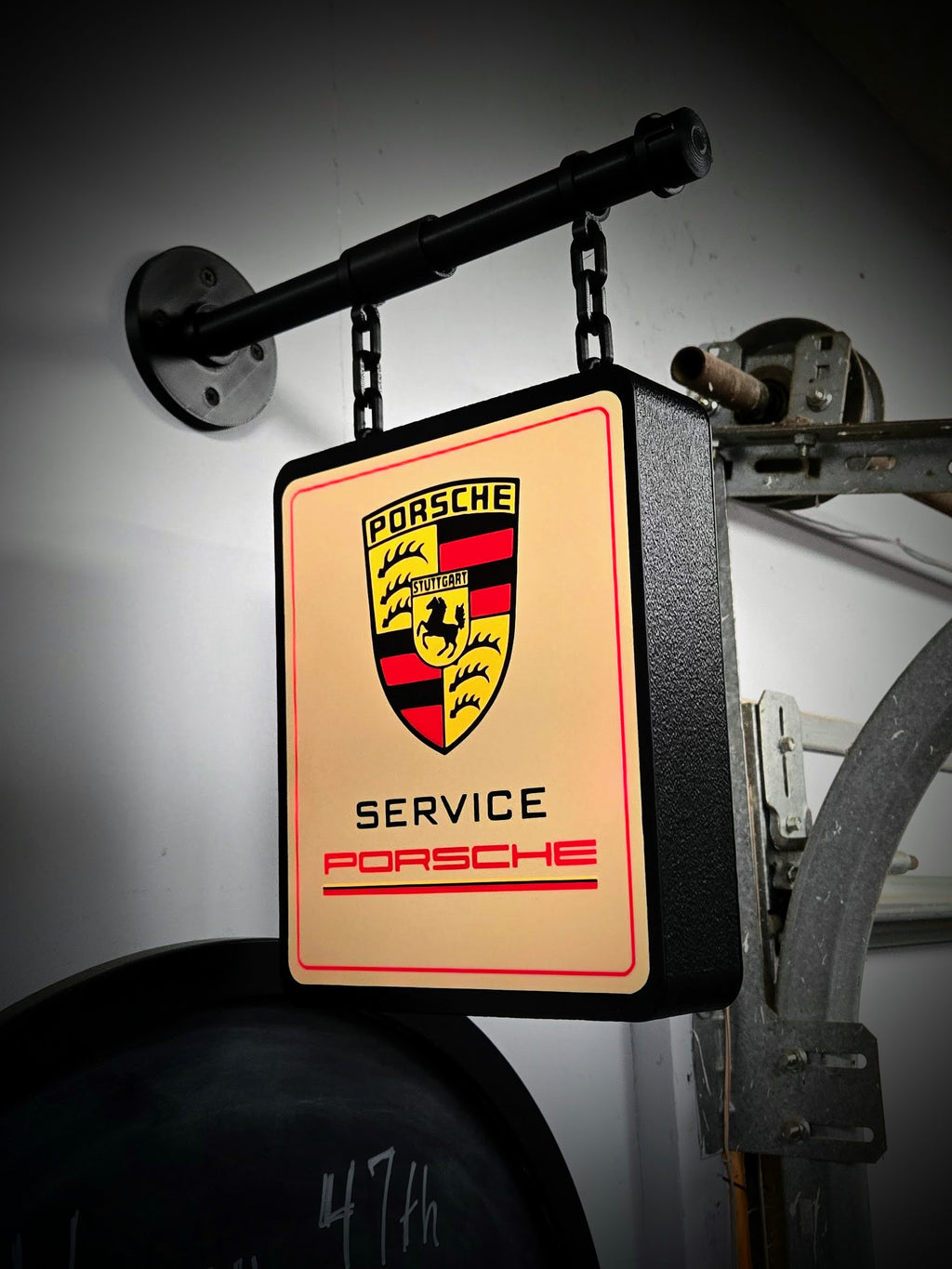 PORSCHE SERVICE ~ 2-Sided Hanging Pub Style Light