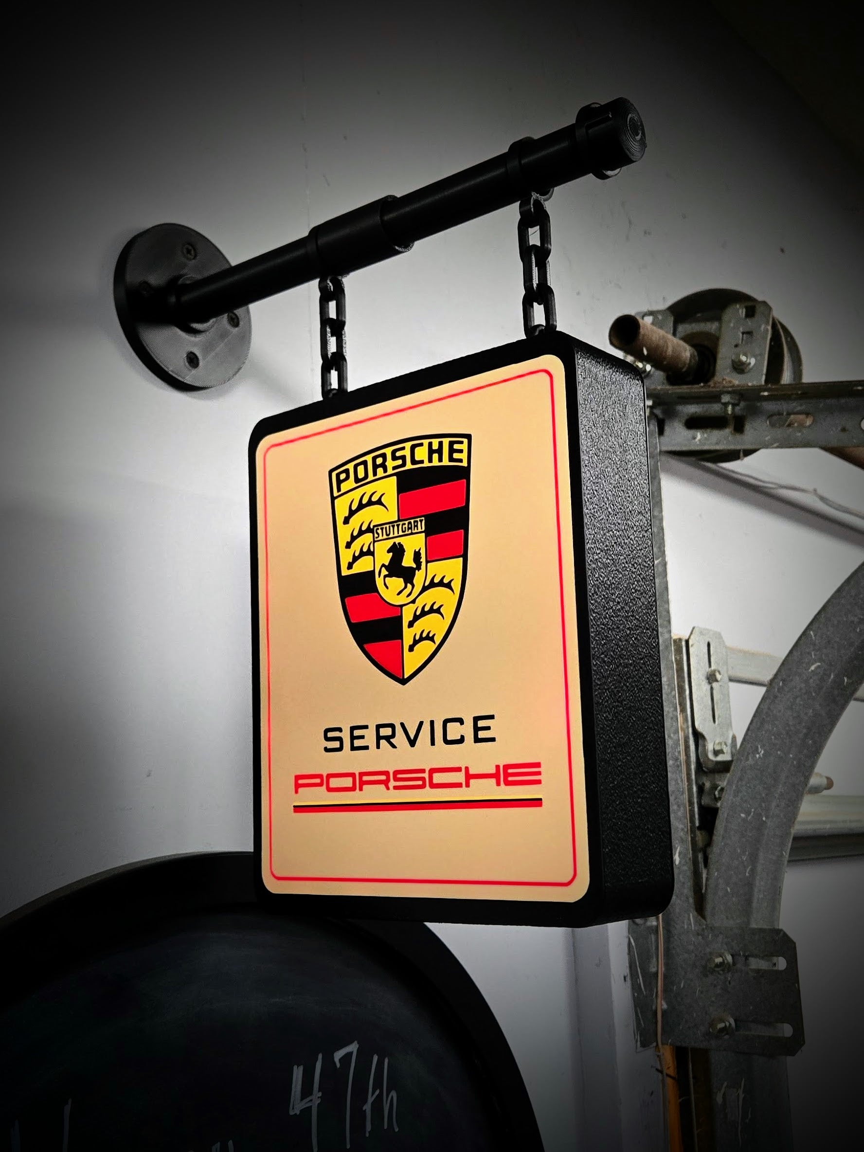 PORSCHE SERVICE ~ 2-Sided Hanging Pub Style Light