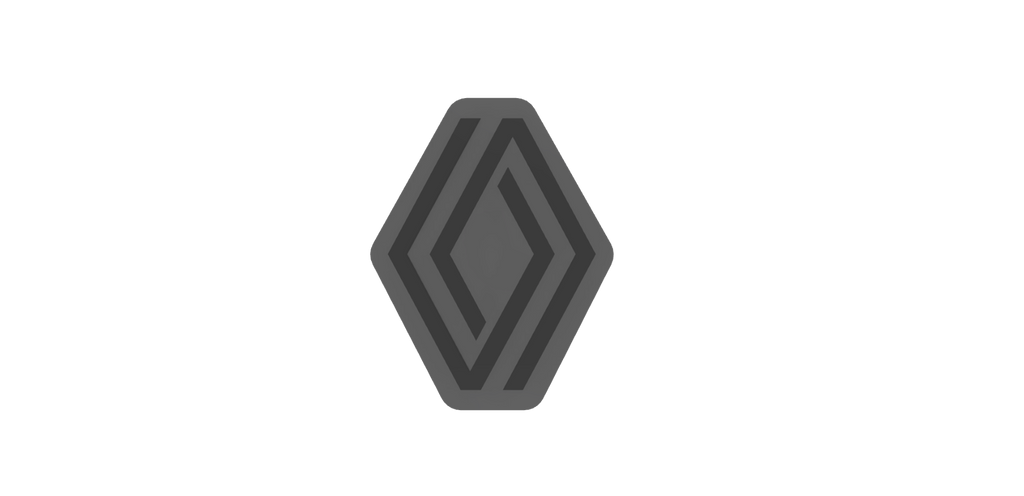 Renault Logo 72x6mm / Dual Color / Silver & Black