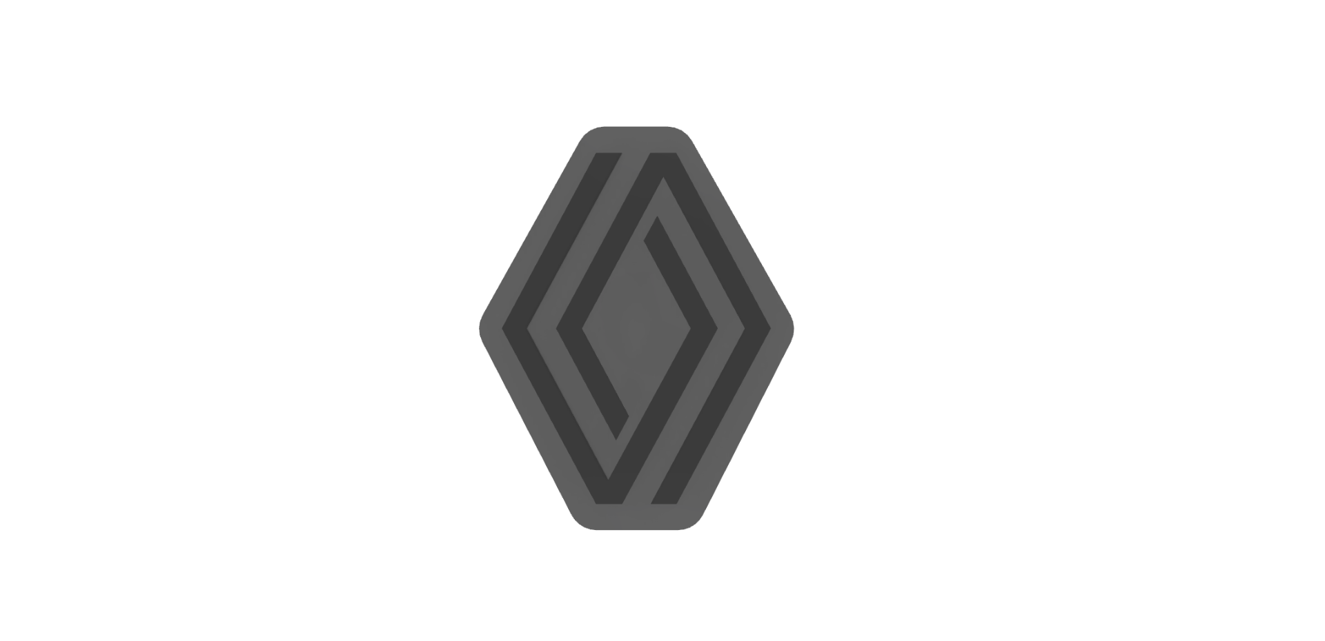 Renault Logo 72x6mm / Dual Color / Silver & Black