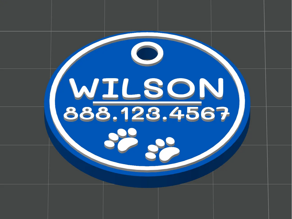 Dog or Cat ID Tag With Phone Number - Customizable