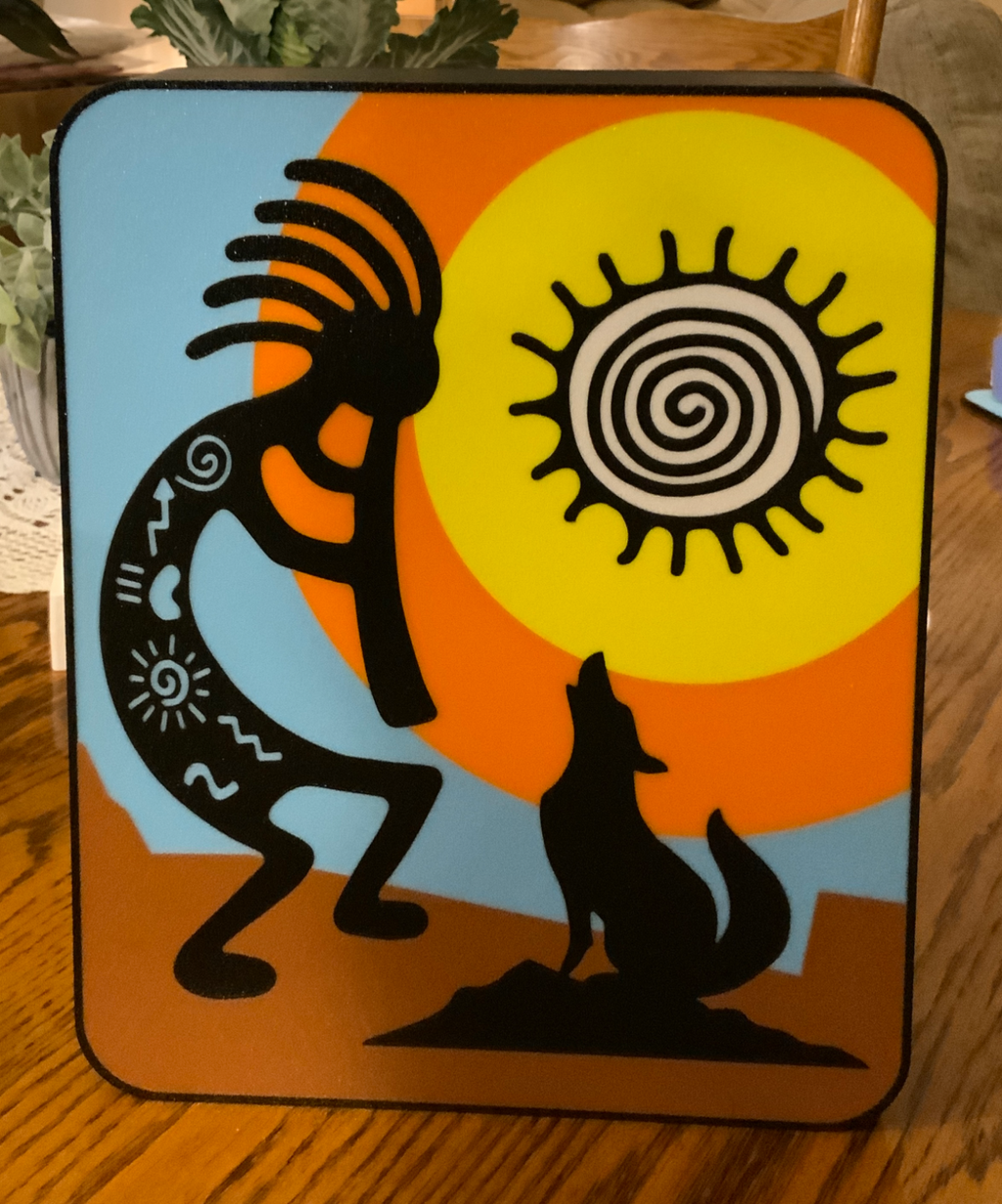 Kokopelli Desert Scene LED Light Box