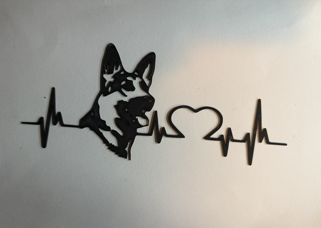 Love Germ Shepherd (dog silhouette)