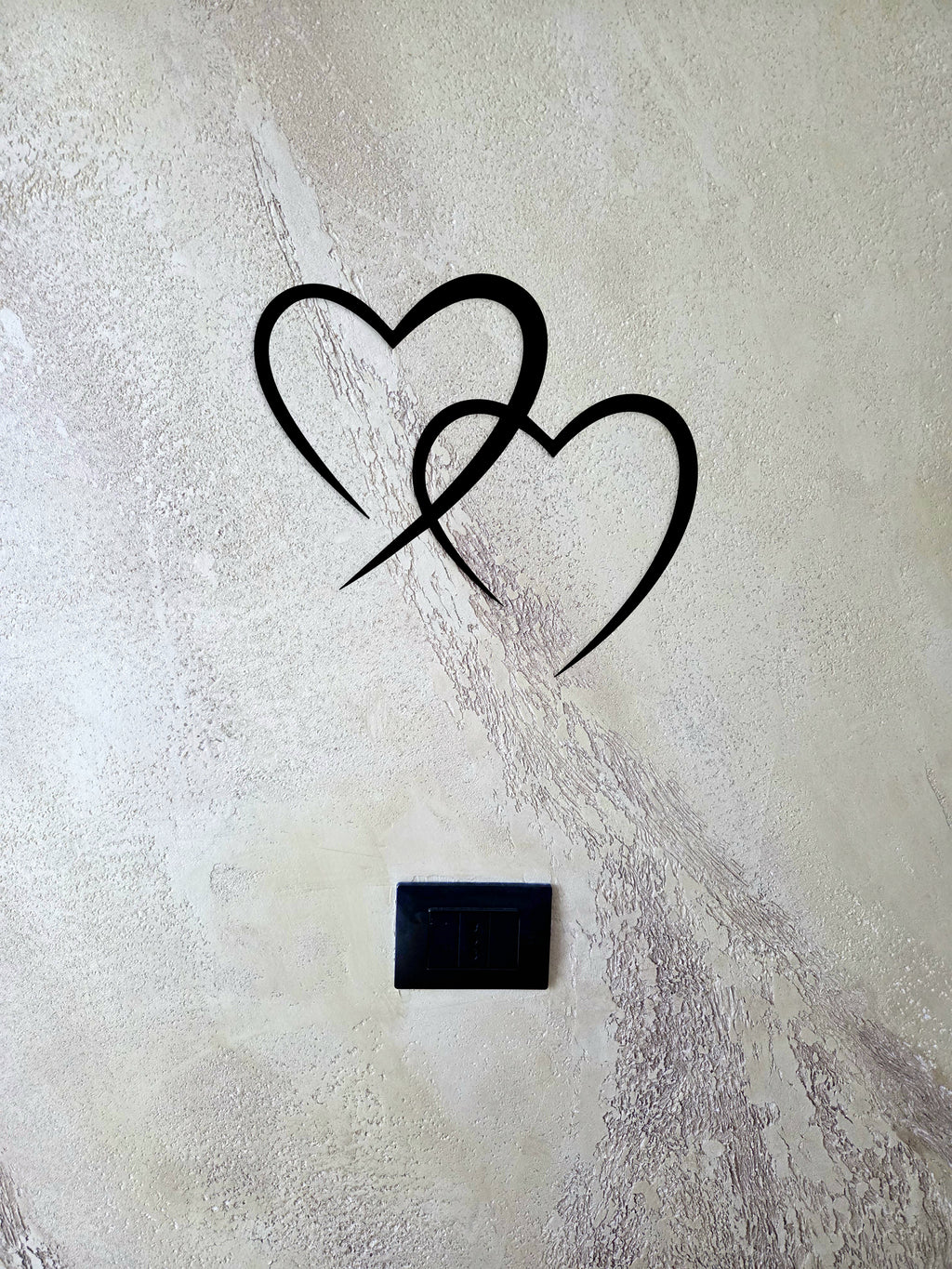 Decorazione da Parete con Due Cuori Intrecciati