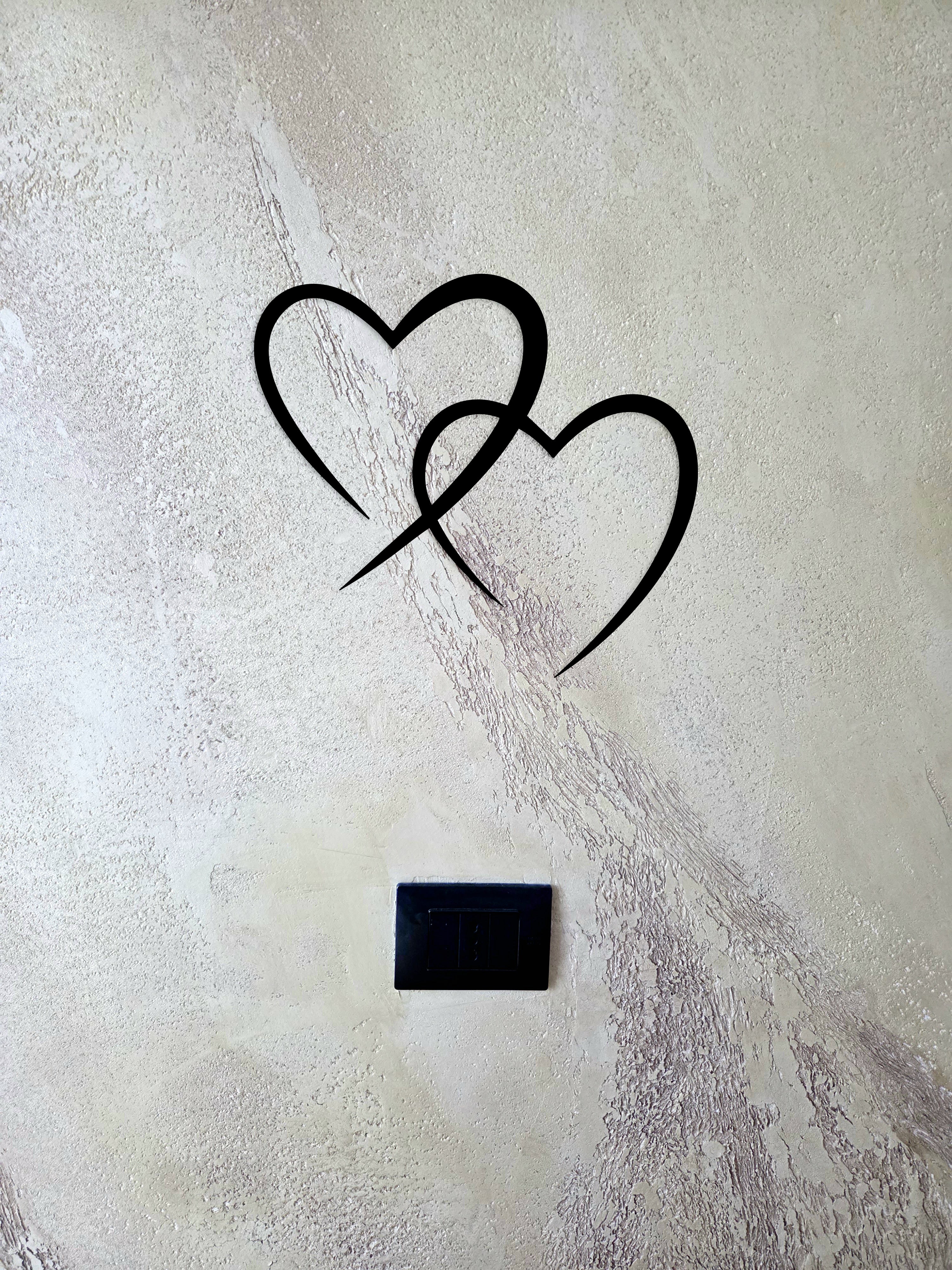 Decorazione da Parete con Due Cuori Intrecciati
