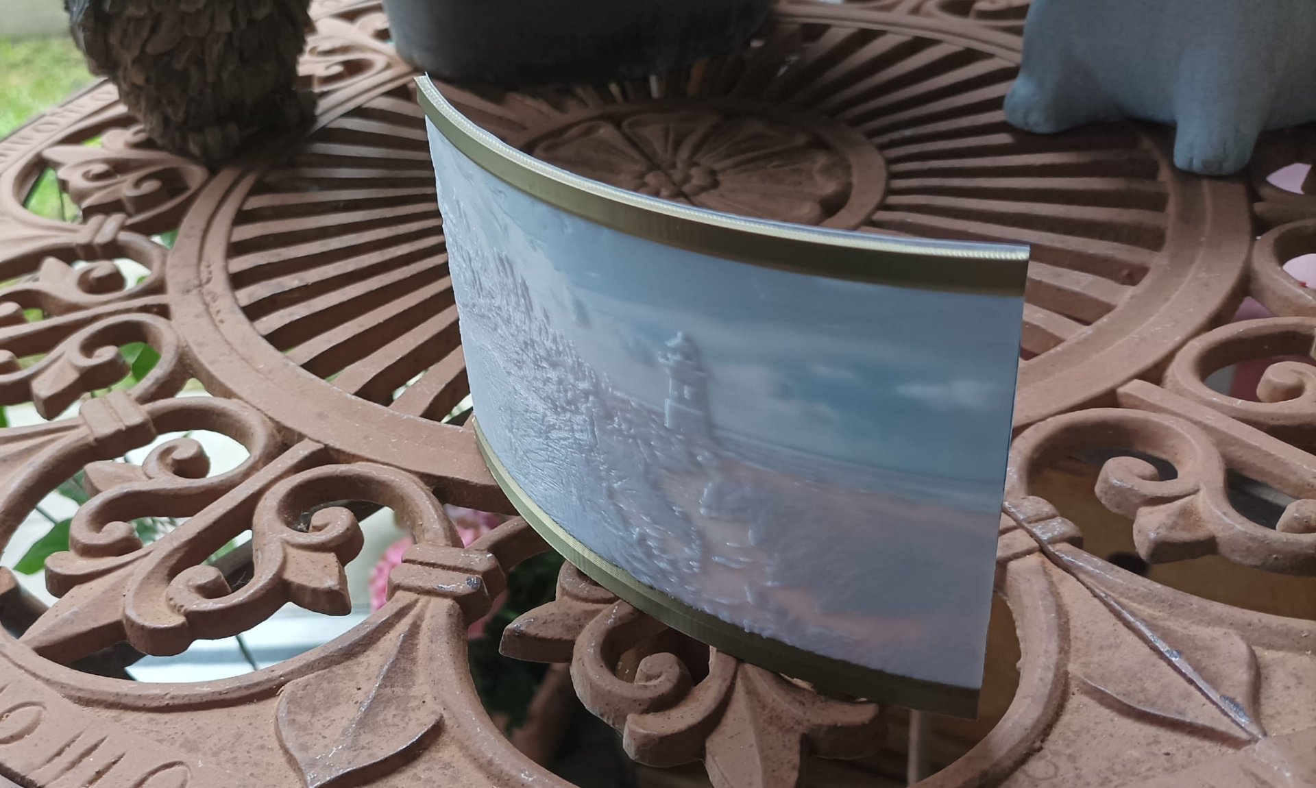 Lithophan Kerzenhalter Leuchtturm