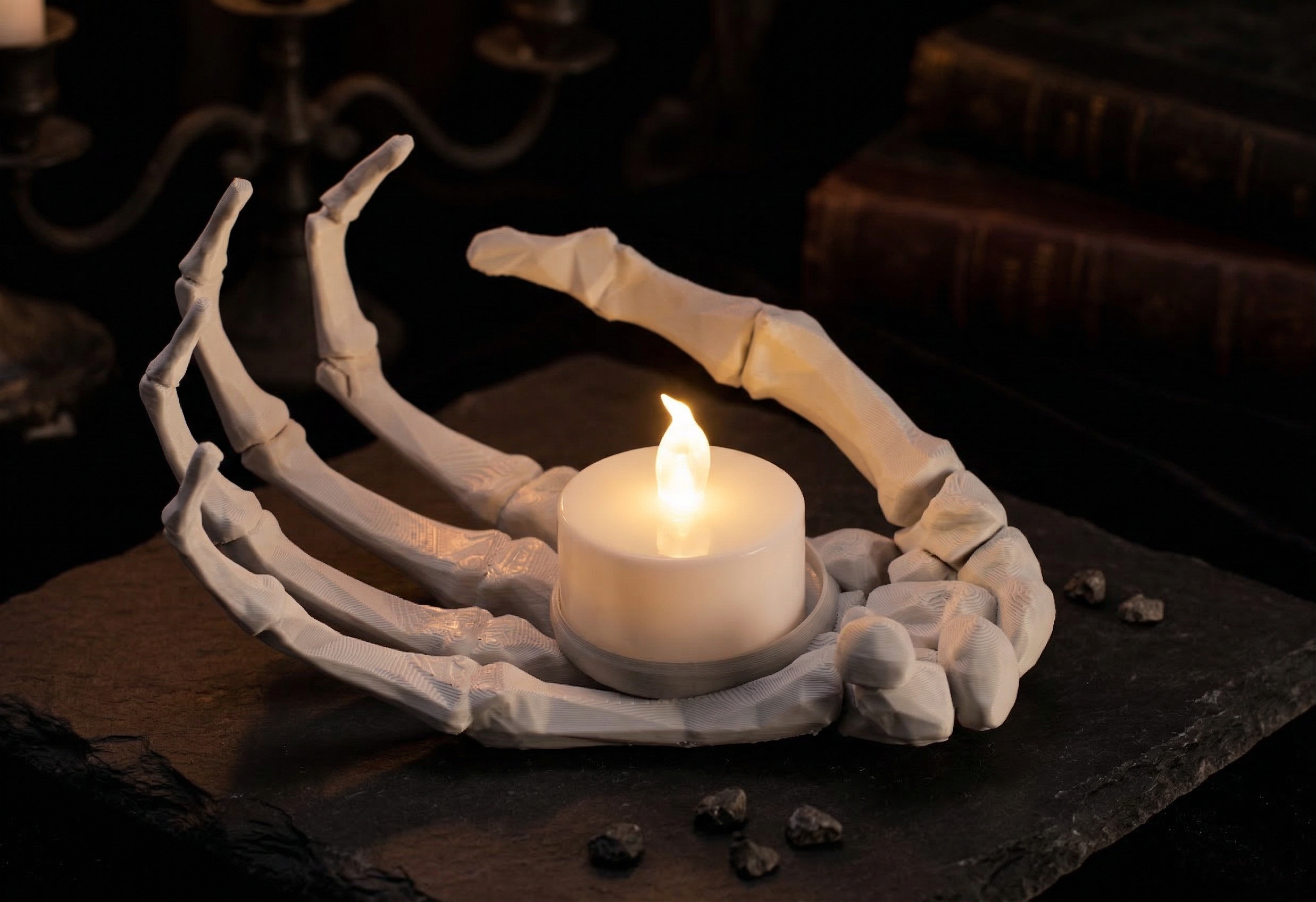 Skeletal Hand Tealight | Anatomically Accurate