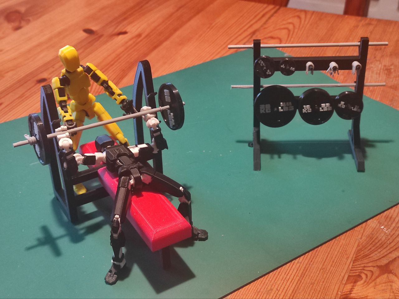 Miniature Weight Set, Bench and Rack