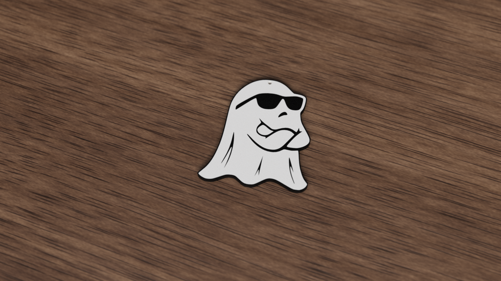 Ghost with glasses keychain