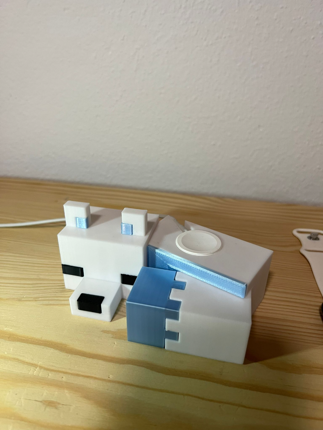 Sleeping Arctic Fox Apple Watch Stand - Minecraft