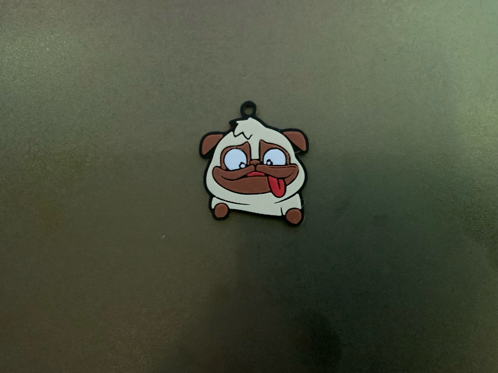 cute animal, doug the pug multicolor keychain / necklace charm (free for commercial use)