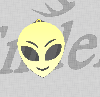 EARRING ALIEN FACE PENDANT