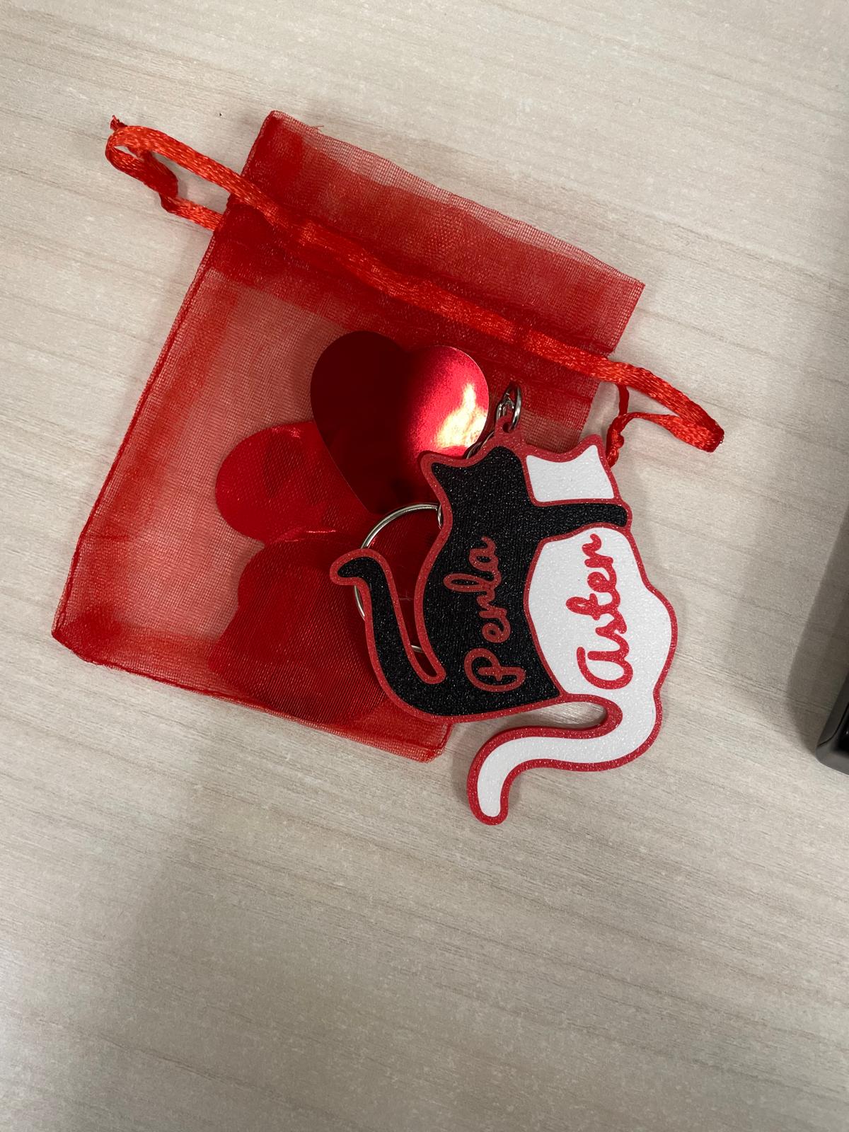 Customizable Hugging Cat Keychain