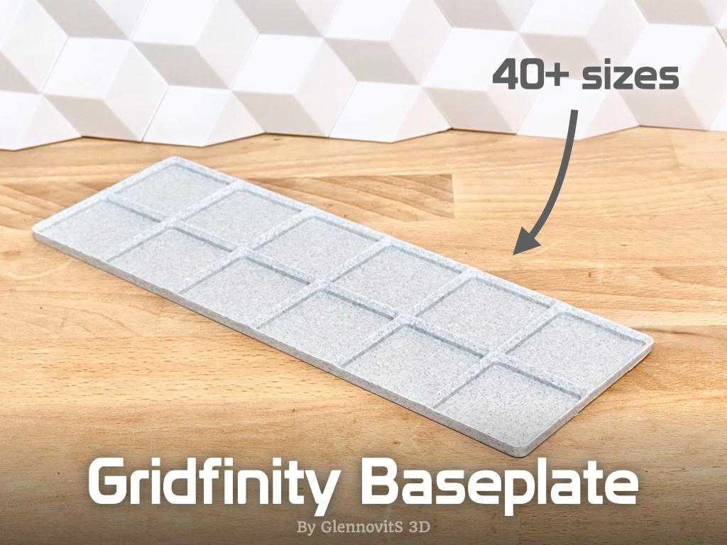 Gridfinity Baseplate - Lite or Solid less filament