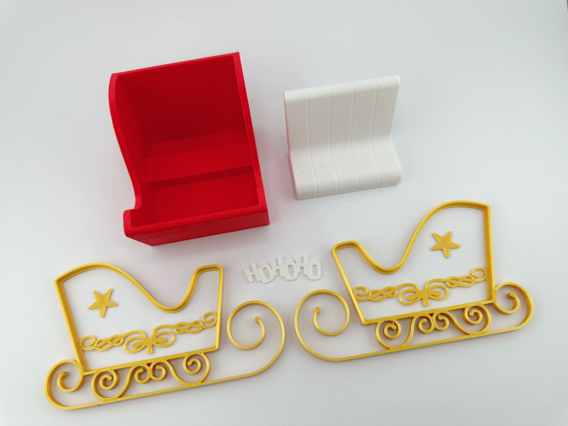 CHRISTMAS SANTA'S SLEIGH - NO SUPPORTS NEEDED - COMMERCIAL LICENSE