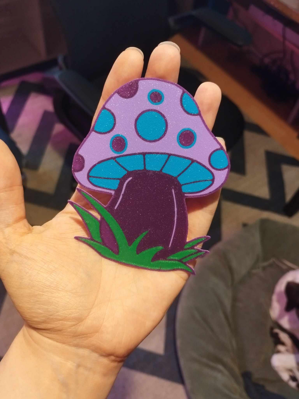 Colorful Mushroom Wall Art or Fridge Magent