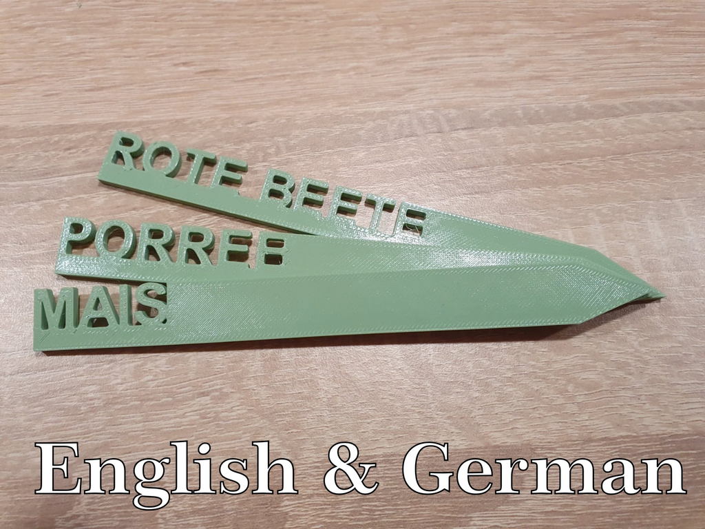 Herb & vegetable label signs (englisch/german)