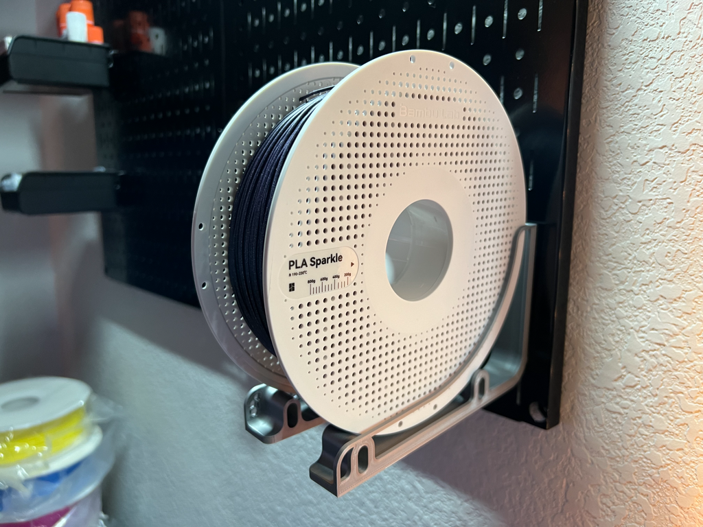 Filament Spool Holder for Wall Control Pegboard