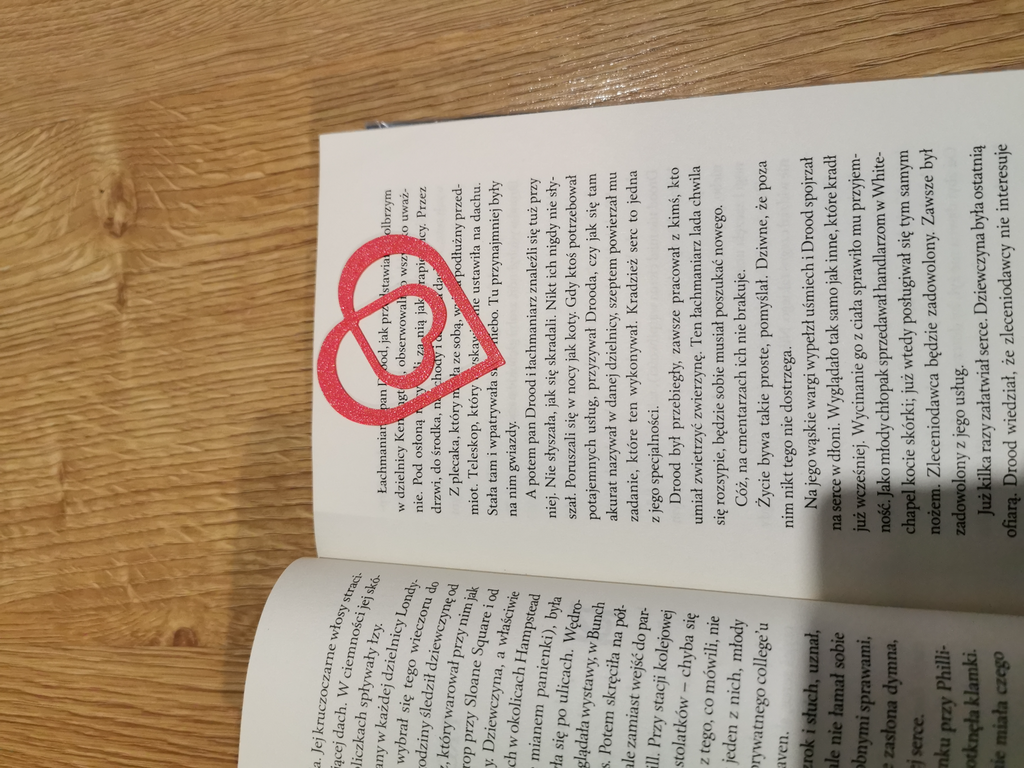 Heart paper clip, bookmark.