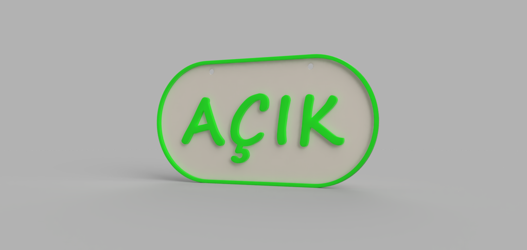 Double-Sided Open/Closed Sign (Açık/Kapalı)