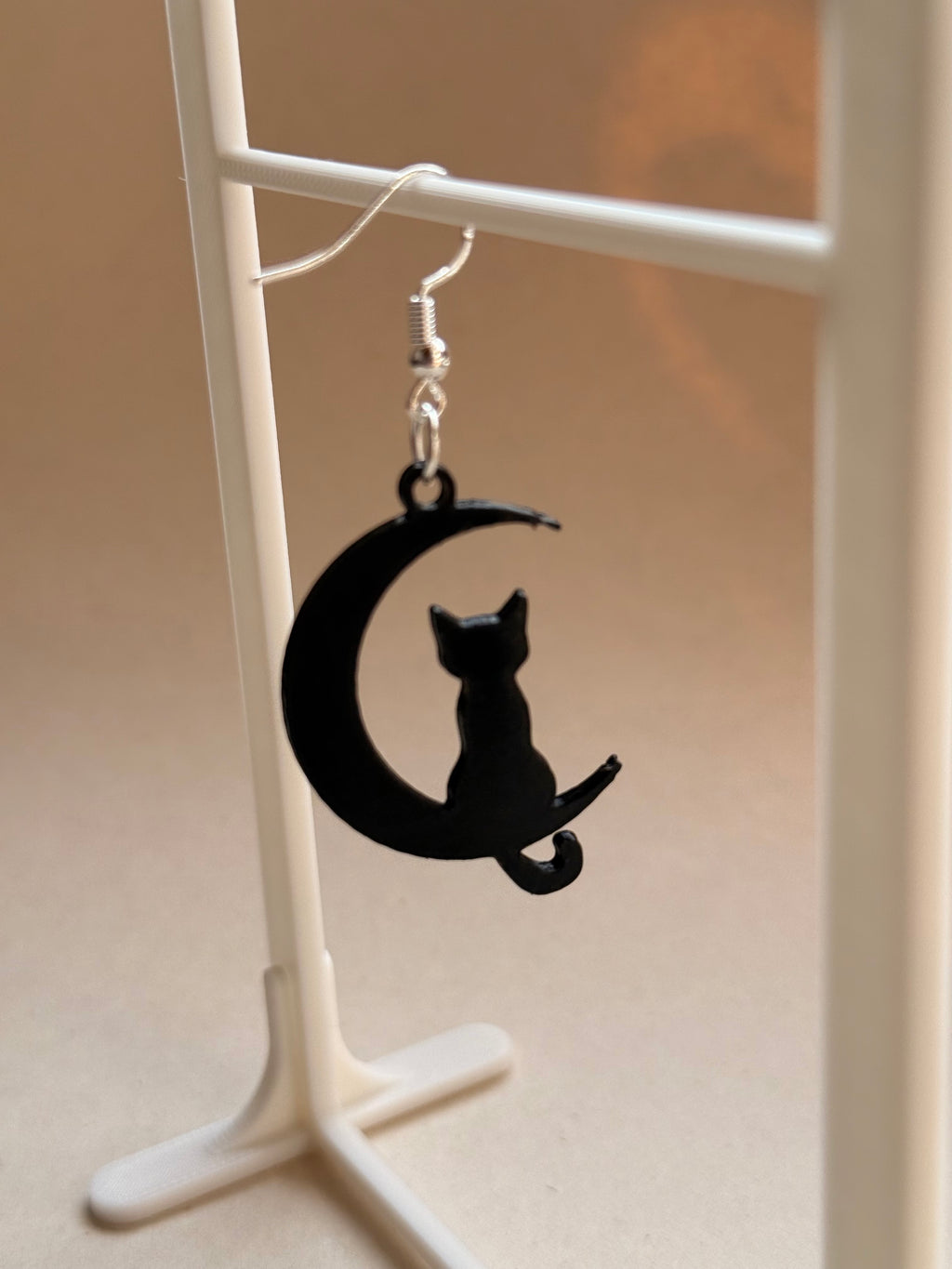 Cat and Moon Earrings