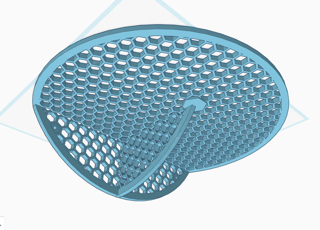 Round honeycomb shelf - wall mounted